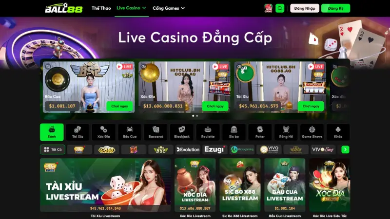 Hoàn trả casino tại Ball88